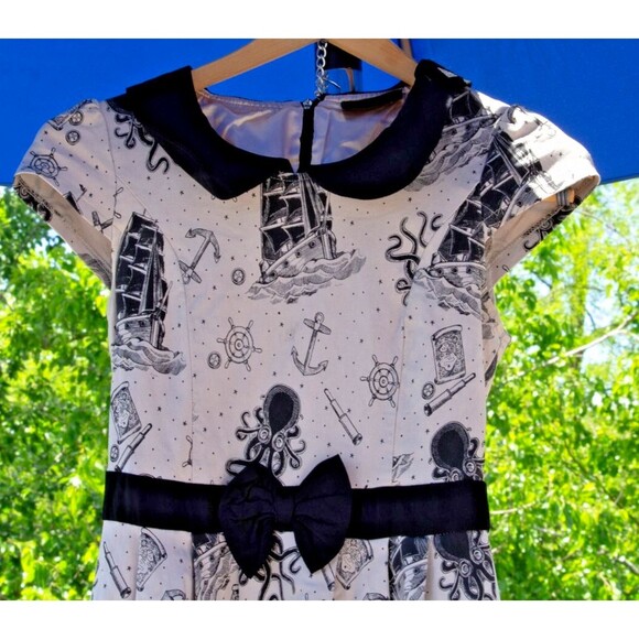 Sourpuss Cream Kraken’s Revenge Lizzie Dress Retired Rockabilly Pinup Style | XS - Picture 3 of 16